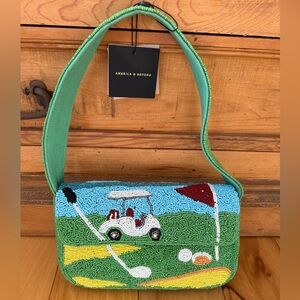 🛺 Beaded Golf ⛳️Shoulder Bag, America & Beyond NWT